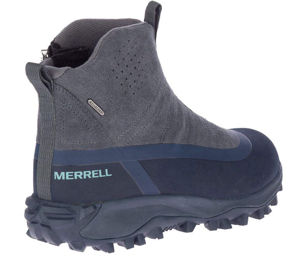Merrell Boots Grey - Thermo Snowdrift Zip Mid Shell - Womens 45FEOSGLJ